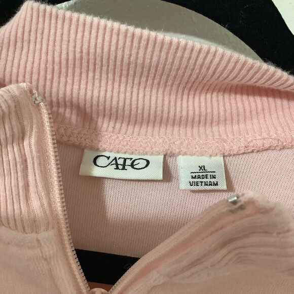 Vintage Y2K Pastel Pink Velour Coquette McBling Beaded Heart Zip Up Jacket XL - Picture 4 of 9